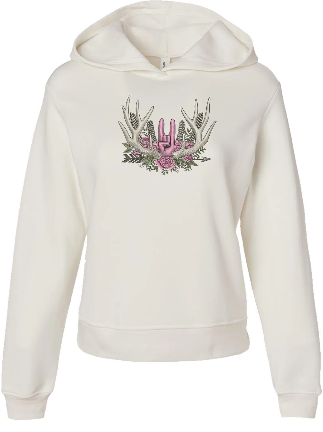 NOCK ON Racks & Roses Vintage White Hoodie