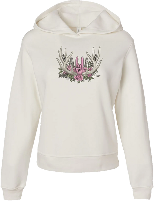 NOCK ON Racks & Roses Vintage White Hoodie